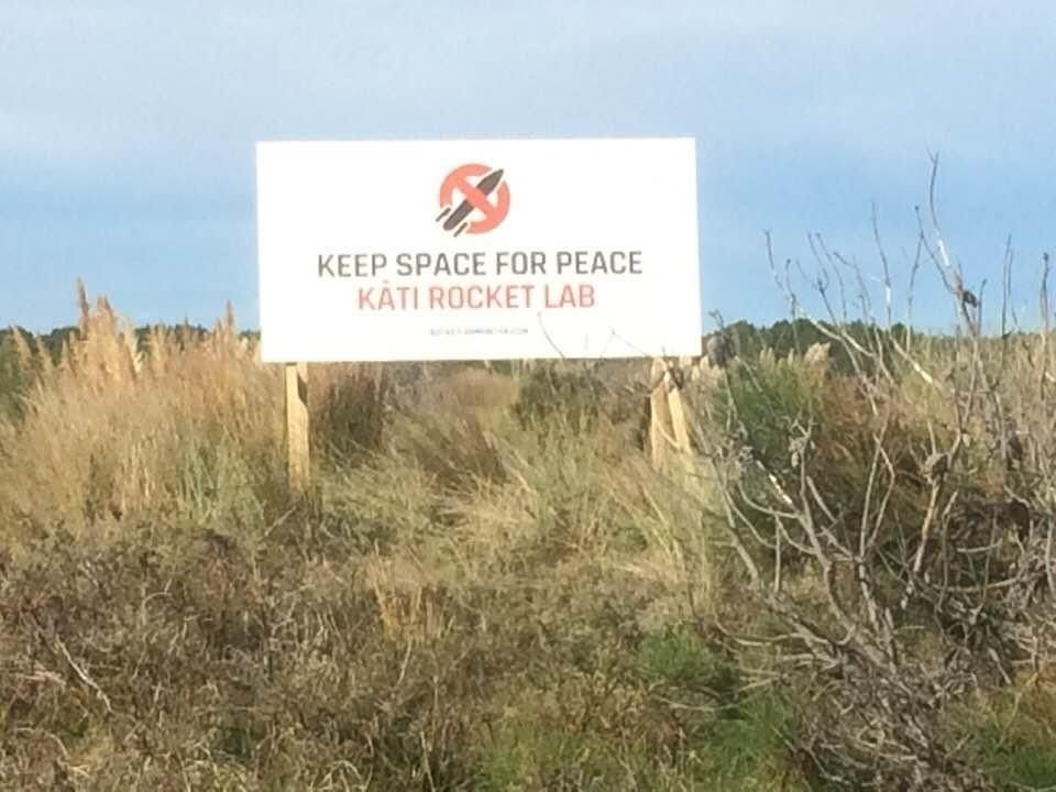 Rocket Lab Campaigners Put Up Billboards Near Its NZ Launch Site. “Kati” – Maori For “Shut”, “Close”